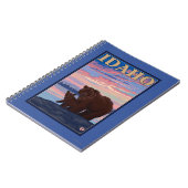 ベア・アンド・キューアイダホ・ヴィンテージ旅行ポスター ノートブック (左側)