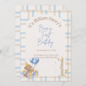 ベア・イ・ファースト誕生日 招待状 (正面/裏面)