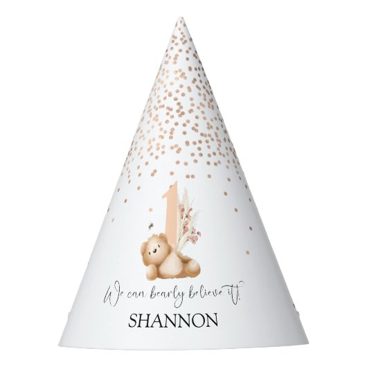 ベア&ザビーファースト誕生日 パーティーハット (正面)