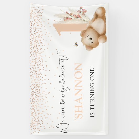 ベア&ザビーファースト誕生日 横断幕 (縦)