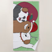 ベア – シーズンのご挨拶 ビーチタオル (正面)