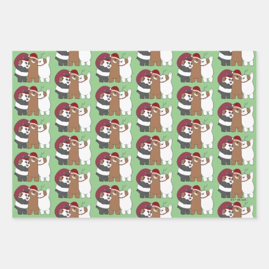 ベア – シーズンのご挨拶 ラッピングペーパーシート (正面3)