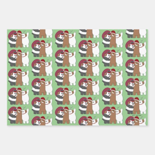 ベア – シーズンのご挨拶 ラッピングペーパーシート (正面2)