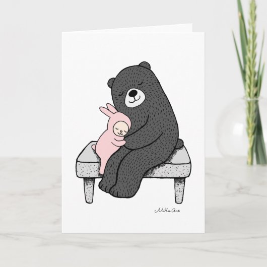 ベア&バニーのグリーティングカードベアーバニーのラブアート カード (正面)