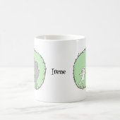 ベア&バニーウサギ踊り名前をカスタムする コーヒーマグカップ (中央)