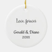 ベア&バニーカップルカップルカスタムクリスマス セラミックオーナメント (裏面)