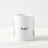 ベア&バニーティータイムカウトルカップル名前をカスタムする コーヒーマグカップ (中央)