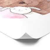 ベア&バニーラブウッドランドアートパステルのポスター ポスター (角)