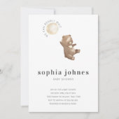 ベア&バルーンシンプルモダンベビーシャワー 招待状 (正面)