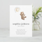 ベア&バルーンシンプルモダンベビーシャワー 招待状 (スタンド正面)