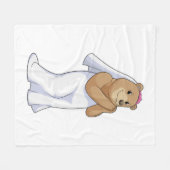 ベア・ブライド・ウィズ・ヴェイル フリースブランケット (正面(横))