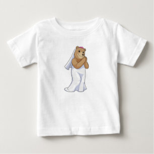 ベア・ブライド・ウィズ・ヴェイル ベビーTシャツ