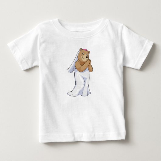 ベア・ブライド・ウィズ・ヴェイル ベビーTシャツ (正面)