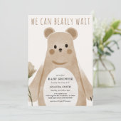 ベア・ボホ・ベビーシャワーを初めて待つことができる 招待状 (スタンド正面)