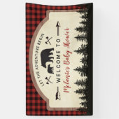 ベア・ランバージャック・ベビー・シャワーウェルカムサイン・ポスター 横断幕 (縦)