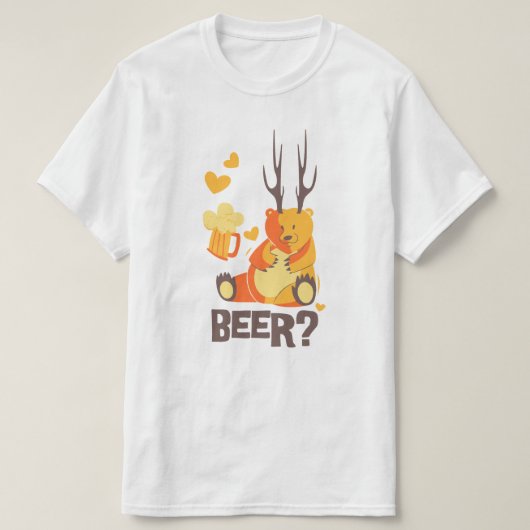 ベア?鹿?ビール? Tシャツ (デザイン正面)