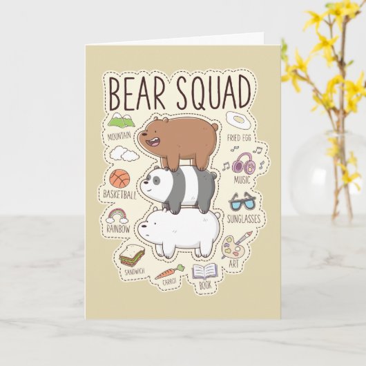 ベア – Bear Squad Journal Graphic カード (黄色い花)