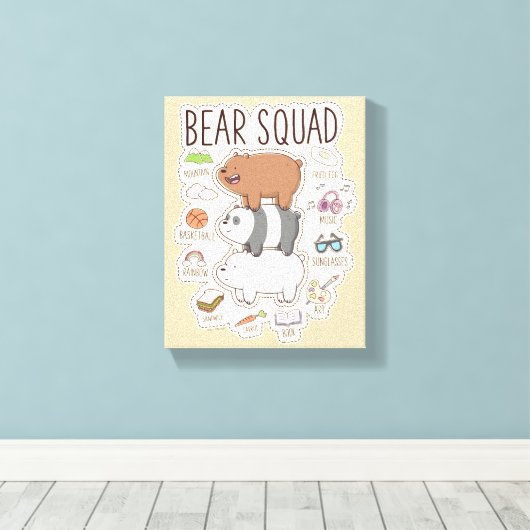 ベア – Bear Squad Journal Graphic キャンバスプリント (インサイチュ (ウッドフロア))