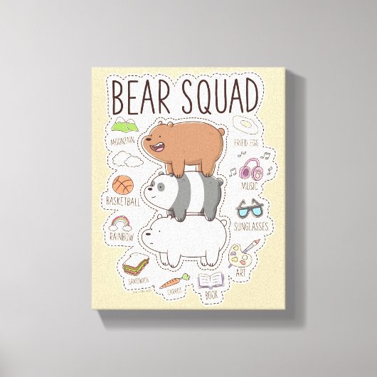 ベア – Bear Squad Journal Graphic キャンバスプリント (正面)