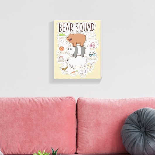 ベア – Bear Squad Journal Graphic キャンバスプリント (インサイチュ (リビング))