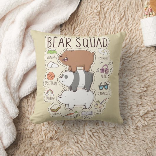 ベア – Bear Squad Journal Graphic クッション (ブランケット)