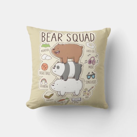 ベア – Bear Squad Journal Graphic クッション (正面)