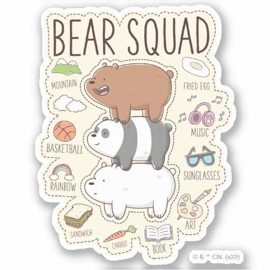 ベア – Bear Squad Journal Graphic シール (正面)