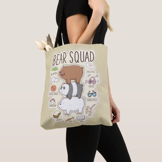 ベア – Bear Squad Journal Graphic トートバッグ (クローズアップ)