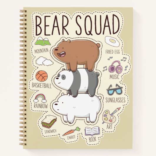 ベア – Bear Squad Journal Graphic ノートブック (正面)