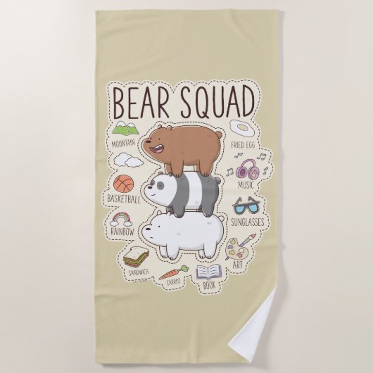 ベア – Bear Squad Journal Graphic ビーチタオル (正面)