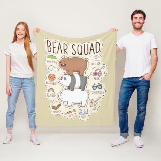 ベア – Bear Squad Journal Graphic フリースブランケット (インサイチュ)