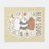 ベア – Bear Squad Journal Graphic フリースブランケット (正面(横))