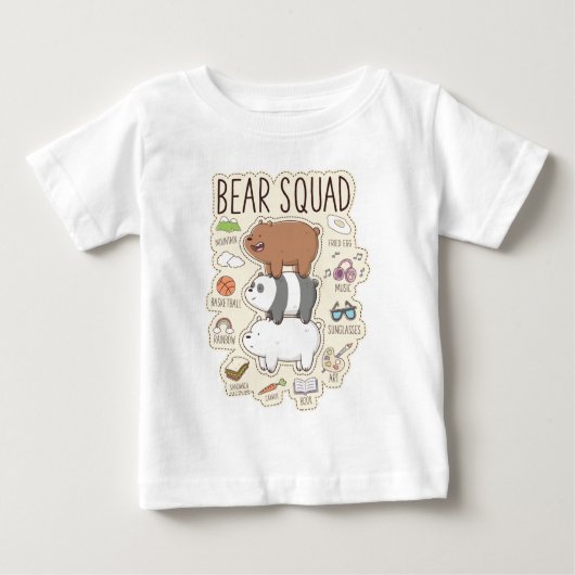 ベア – Bear Squad Journal Graphic ベビーTシャツ (正面)