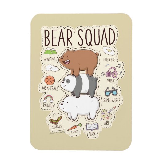 ベア – Bear Squad Journal Graphic マグネット (縦)