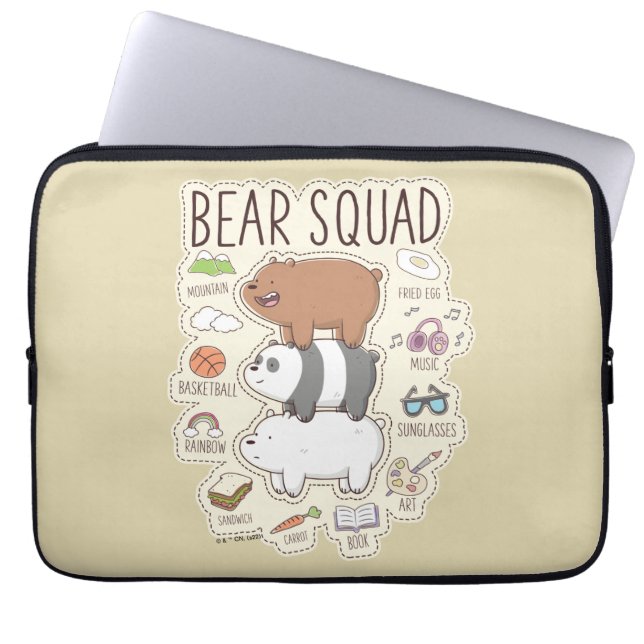 ベア – Bear Squad Journal Graphic ラップトップスリーブ (正面)