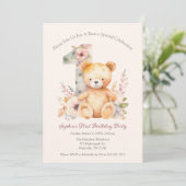 ベア – yスペシャル春フローラファースト誕生日 招待状 (スタンド正面)