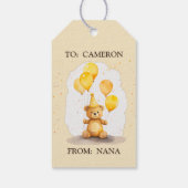 ベア – yファースト誕生日男女兼用イエローベア ギフトタグ (裏面)