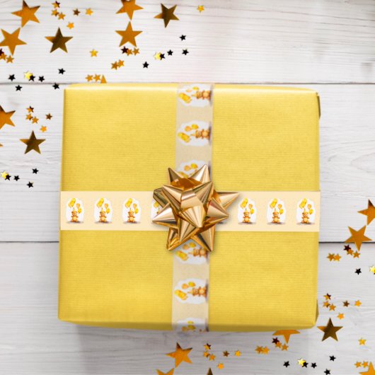 ベア – yファースト誕生日男女兼用イエローベア サテンリボン