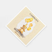 ベア – yファースト誕生日男女兼用イエローベア スタンダードランチョンナプキン (角)