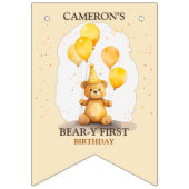 ベア – yファースト誕生日男女兼用イエローベア バンティングフラッグ (第1の旗)