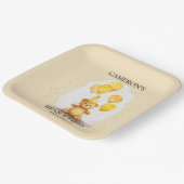 ベア – yファースト誕生日男女兼用イエローベア ペーパープレート (傾斜あり)