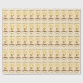 ベア – yファースト誕生日男女兼用イエローベア ラッピングペーパー (フラット)