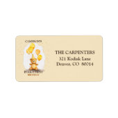 ベア – yファースト誕生日男女兼用イエローベア ラベル (正面)