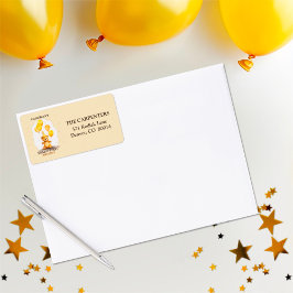 ベア – yファースト誕生日男女兼用イエローベア ラベル