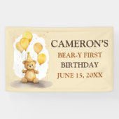 ベア – yファースト誕生日男女兼用イエローベア 横断幕 (横)