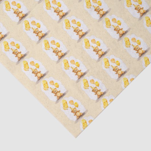 ベア – yファースト誕生日男女兼用イエローベア 薄葉紙 (詳細)