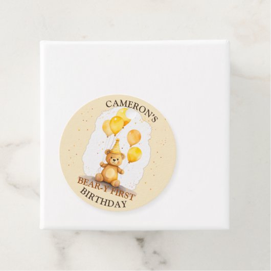 ベア – y最初の誕生日イエローベアギフトラベル フェイバータグ (インサイチュ)