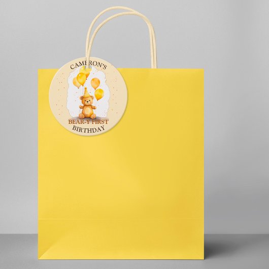 ベア – y最初の誕生日イエローベアギフトラベル フェイバータグ