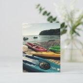 「ベイにカヤックを」はがき ポストカード (スタンド正面)