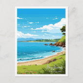 ベイアイランズニュージーランドトラベルイラストレーション ポストカード (正面)